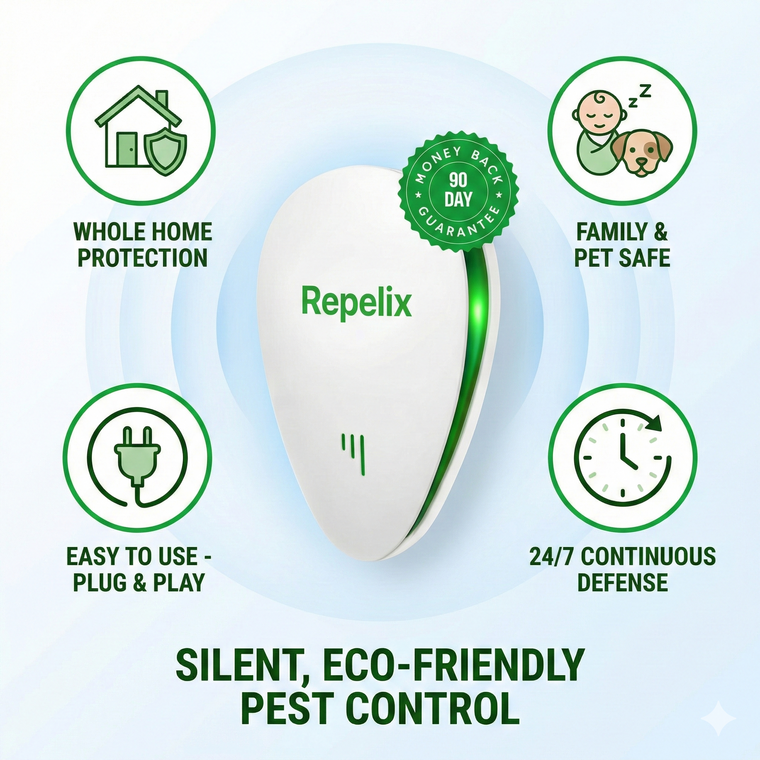 Repelix ultrasonic pest repeller plug-in device