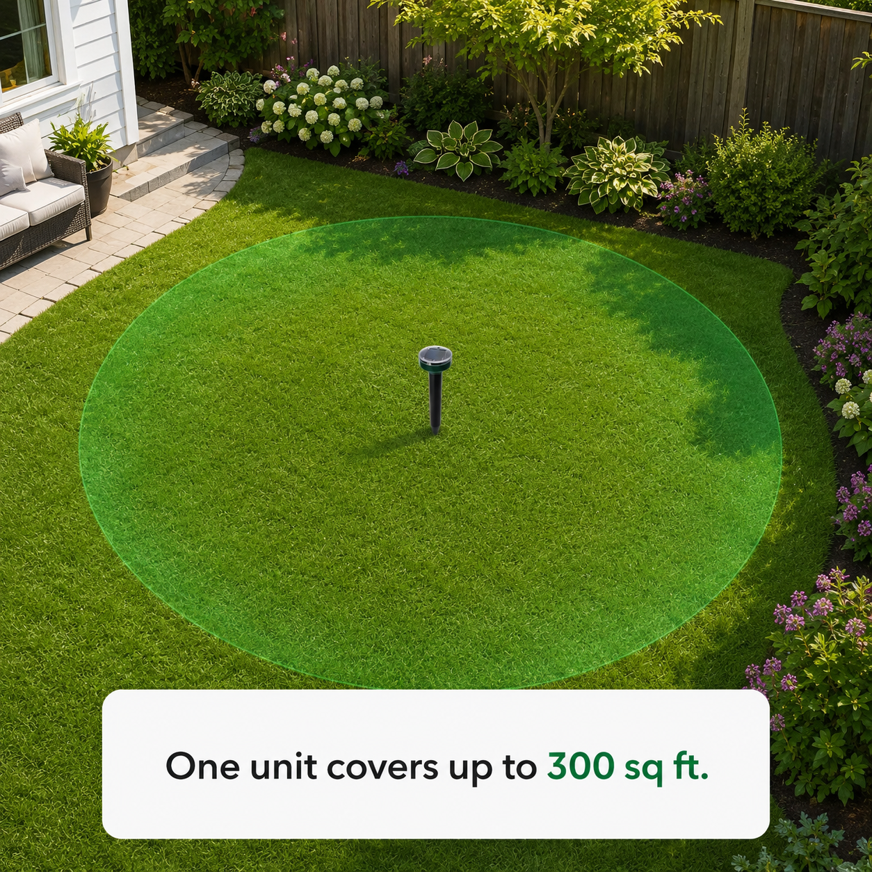 One unit covers up to 300 sq ft