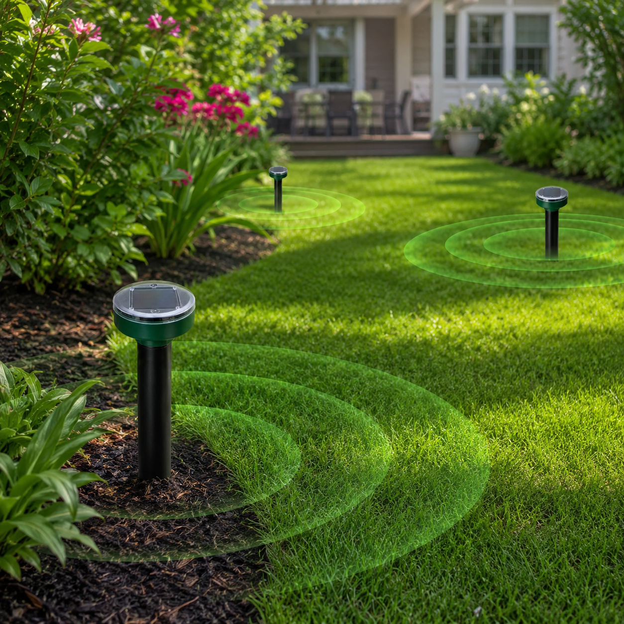 Repelix Solar Guard units protecting a garden