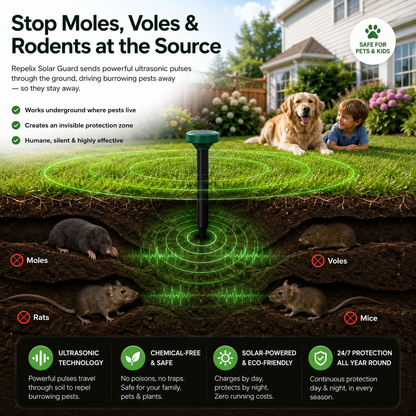 How Repelix Solar Guard stops moles, voles, rats and mice